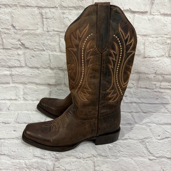 J.B. Dillon Cowboy Boots Womens 8 B Reserve Leather Square Toe Cowgirl western - Picture 5 of 14